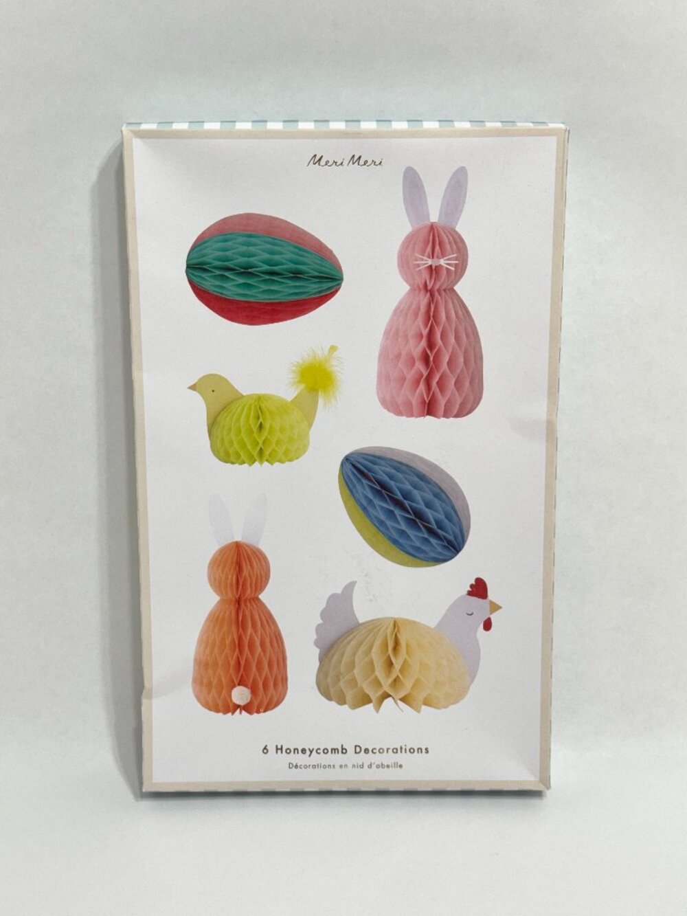 Meri Meri 6 Honeycomb Paper Decorations Tabletop Bunny Chicken Eggs Farm Easter